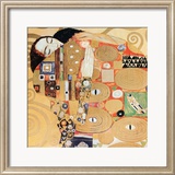 L'Accomplissement, frise dans l'hôtel Stoclet|Fulfillment, Stoclet Frieze, vers 1909 (détail) Affiches par Gustav Klimt