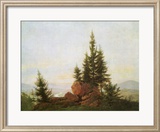 Caspar David Friedrich - View of the Elbe Valley - Çerçeveli Giclee Baskı Caspar David Friedrich - View of the Elbe Valley - Çerçeveli Giclee Baskı