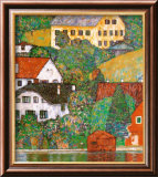 Casas en Unterach a orillas del lago Arte por Gustav Klimt