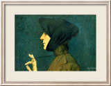 The Woman with a Gold Medallion Lámina giclée enmarcada por Lucien Lévy-Dhurmer