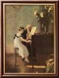 Première leçon de piano Posters par Jules A. Muenier
