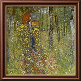 Farm Garden with Crucifix Gerahmter Giclée-Druck von Gustav Klimt