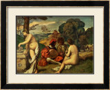 Le Concert Champetre Affiches par Giorgione 