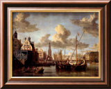 Vue du port d'Amsterdam Posters par Abraham Storck