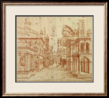 Roman Perspective Print van Baldassare Peruzzi