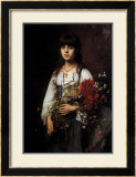 Jeune fille aux fleurs Posters par Alexei Alexeivich Harlamoff