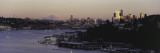 City Skyline at Lakeside with Mt Rainier in Background, Lake Union, Seattle, Washington State Photographic Print by Panoramic Images 