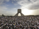 Supporters of Candidate Mir Hossein Mousavi Protest the Election Result at a Mass Rally in Tehran,  Photographie