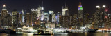 Buildings in City Lit Up at Night, Hudson River, Midtown Manhattan, Manhattan, New York City Photographie par Panoramic Images 