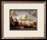 Vue du port d'Amsterdam Posters par Abraham Storck