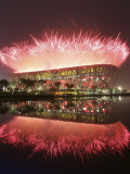 Fireworks Explods over National Stadium During the Opening Ceremony of Beijing 2008 Olympics Photographic Print