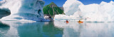 Kayakers in the Lake, Bear Glacier Lake, Kenai Fjords National Park, Alaska, USA Photographic Print by Panoramic Images 