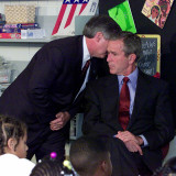President Bush's Chief of Staff Gives Word of World Trade Center, During Visit to Elementary School Photographic Print