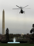 Marine One, with President Barack Obama Aboard, Leaves the White House in Washington Photographic Print
