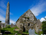 Round Tower and Cathedral in St Declan's 5th Century Monastic Site, Ardmore, Ireland Photographic Print