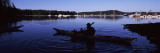 Silhouette of Kayaking in Sea, Acadia National Park, Mount Desert Island, Hancock County, Maine Photographic Print by Panoramic Images 