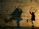 Greek Presidential Guard Marches at the Tomb of the Unknown Soldier in Athens Photographic Print
