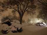 Snow Covers the Lawn in Front of the White House in Washington Photographic Print