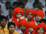 Children Attend a Function by Indian Spiritual Leader Sathya Sai Baba in New Delhi Photographic Print