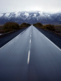Road Connecting El Calafate with Los Glaciares National Park Through a Windshield in Argentina Photographic Print