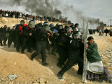 Jewish Settler Struggles with an Israeli Security Officer as Authorities Evacuated the Settlement Photographic Print