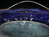 Sculpture Breaks Apart as Part of the Opening Ceremony of the 2004 Olympic Games in Athens Photographic Print