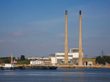 Great Island Powerstation and Passing Dredger, from Cheekpoint, County Waterford, Ireland Photographic Print