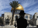Ultra-Orthodox Jewish Man in the Al Aqsa Mosque Compound, known to Jews as the Temple Mount Photographic Print