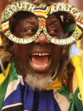 Fan Celebrates in Durban, South Africa During 100-Day Count Down Celebrations to the Fifa World Cup Photographic Print