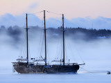 Arctic Sea Smoke Drifts by Raw Faith, an 88-Foot Galleon, on a Minus-12 Degree F Morning Photographic Print