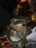 Greek Orthodox Patriarch Washes Foot of Priest at Ceremony Outside Church of Holy Sepulchre Photographic Print