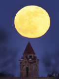 Blue Moon Rises Above Dyche Hall at the University of Kansas Photographic Print