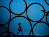 Model Displays Swimsuit at China Swimwear Design Contest and Lingerie Fashion Trend Collection Show Photographic Print