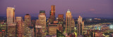 City Skyline Lit Up at Dusk with Mt Rainier in Background, Seattle, King County, Washington State Photographic Print by Panoramic Images 