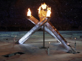 Olympic Flame During the Opening Ceremony for the Vancouver 2010 Olympics Photographic Print
