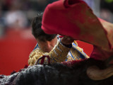 Bullfighte Performs During a Bullfight at the Monumental Bullring in Barcelona Photographic Print