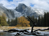 Half Dome is Seen with a Fresh Dusting of Snow in Yosemite National Park, California Photographie