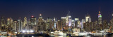 Buildings in a City Lit Up at Dusk, Hudson River, Midtown Manhattan, Manhattan, New York City, New  Photographic Print by Panoramic Images 