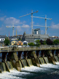 Salmon Leap Weir, and Cranes, Athlone, County Roscommon, Ireland Photographic Print
