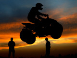 Competitor Jumps with His Quad Bike During a Greek National Race at Hellinikon Old Airport, Athens Fotografie-Druck