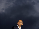 VP Candidate Senator Joe Biden Introduces Presidential Candidate Senator Barack Obama at a Rally Photographic Print