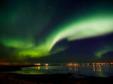 Aurora Borealis in the Sky, Alftanes, Reykjavik, Iceland Fotografie-Druck