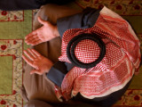 Man Prays at At Sunni Muslim Um Al-Qura Mosque in Baghdad, Iraq Photographic Print