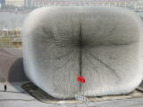 Worker Walks Near Uk Pavilion at Shanghai World Expo Site in Shanghai, China Photographic Print