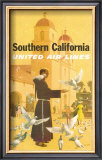 United Airlines: Southern California, Franciscan Monk and Spanish Mission Prints by Stan Galli