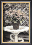 Vintage Flowers II, Still Life with Birdbath Poster by Sharyn Sakimoto
