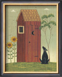 Outhouse with Dog Print by Warren Kimble