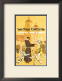 United Airlines: Southern California, Franciscan Monk and Spanish Mission Posters by Stan Galli