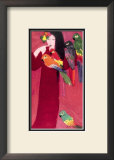 Girl with Parrots Prints by Walasse Ting