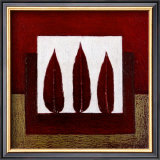 3 Red Feathers Posters by Pascale Nesson